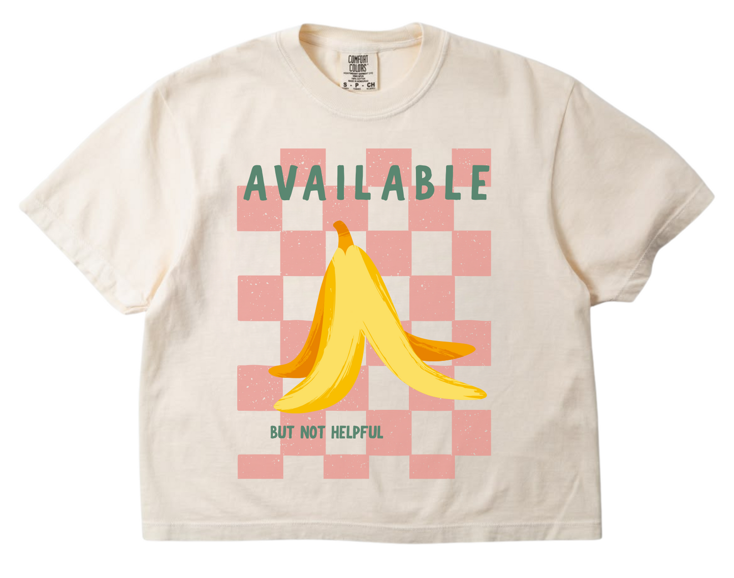 Available (but not helpful) heavyweight boxy cropped tee