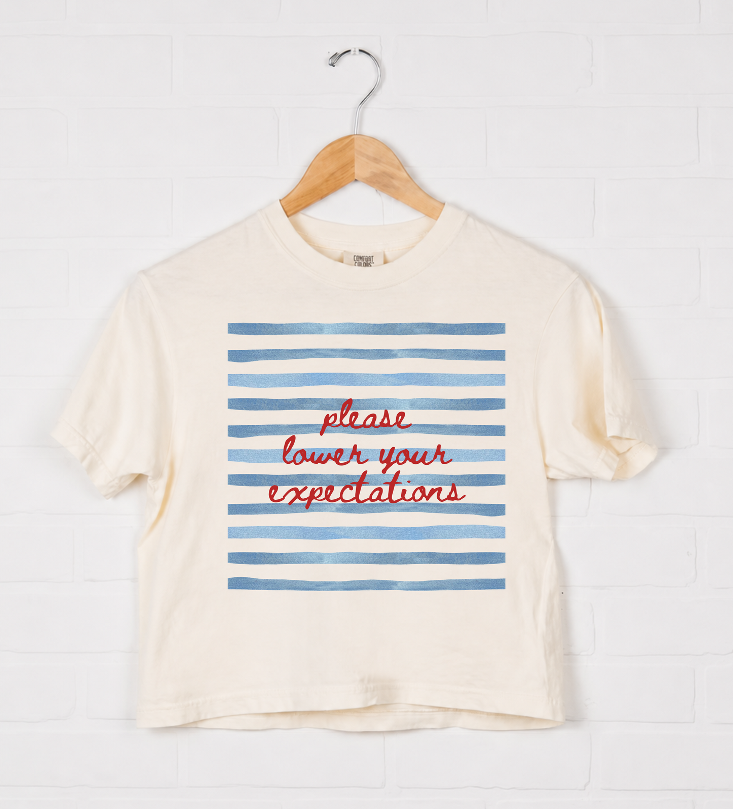 Please lower your expectations boxy tee