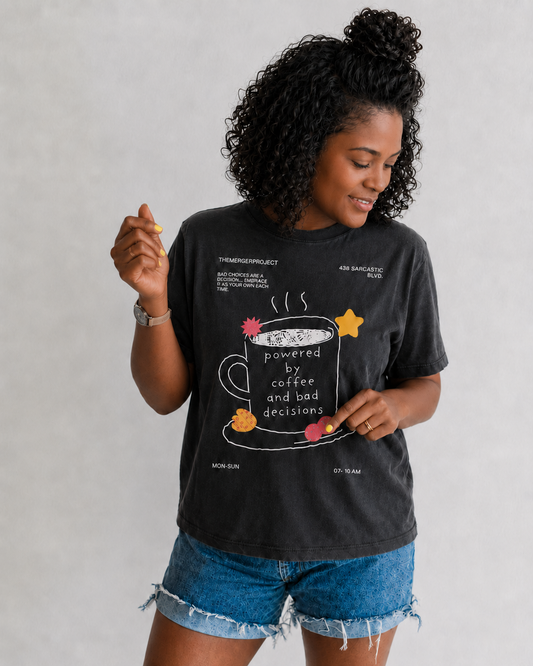 Bad decisions cropped boxy tee