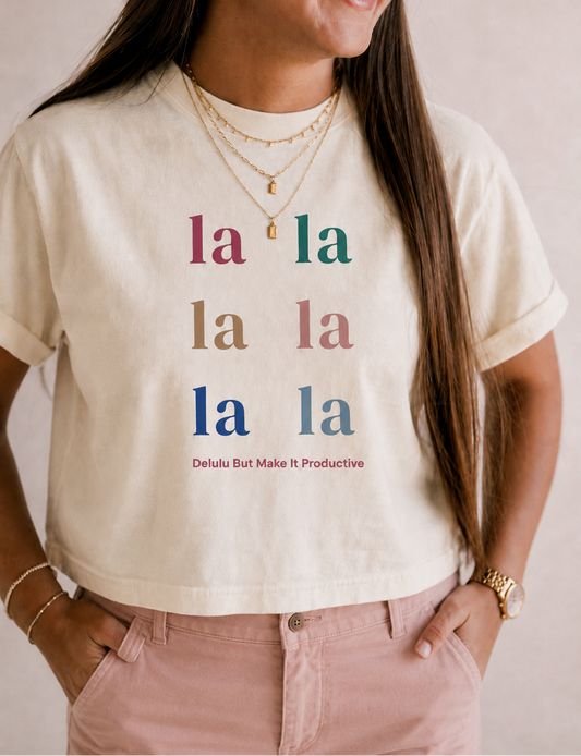 La La La cropped boxy tee