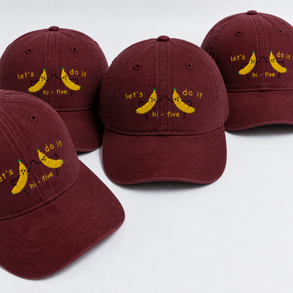 Banana hi-5 washed baseball cap