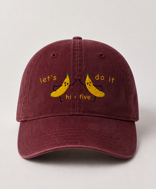 Banana hi-5 washed baseball cap