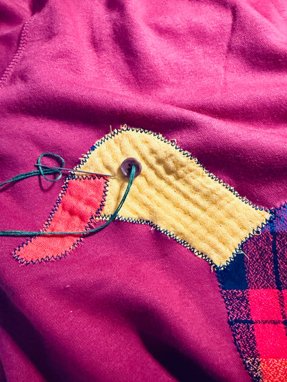Handmade Mallard Duck Sweater (Medium) -Maroon