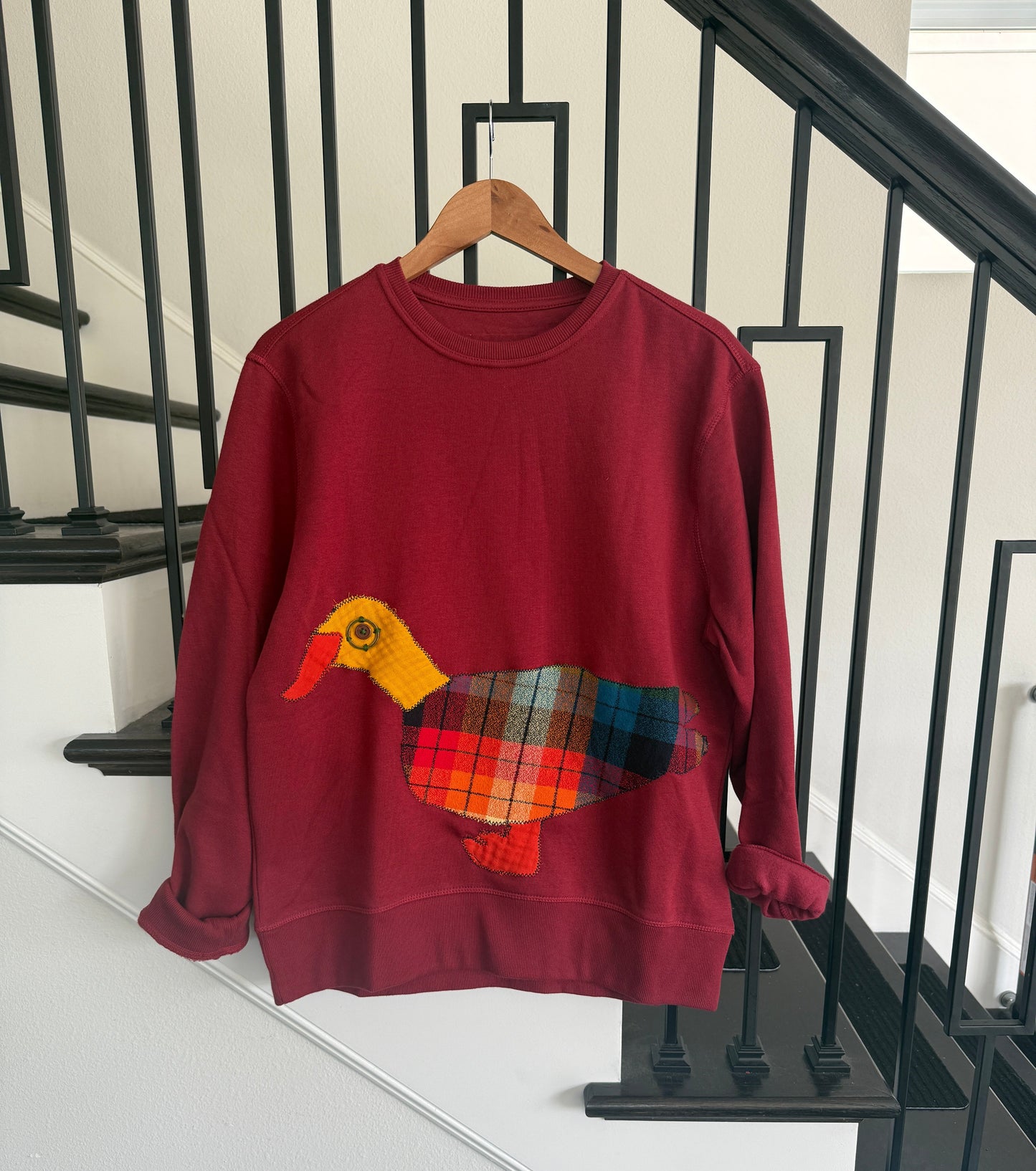 Handmade Mallard Duck Sweater (Medium) -Maroon