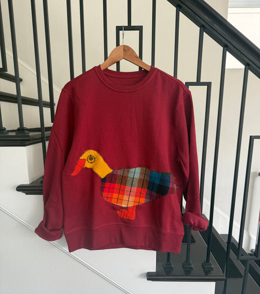 Handmade Mallard Duck Sweater (Medium) -Maroon