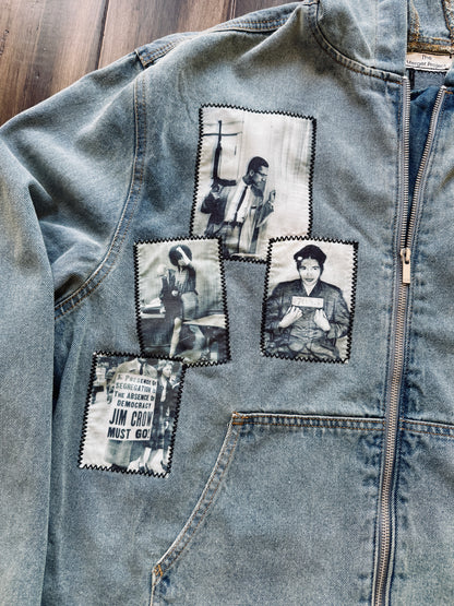 Reworked Civil Rights Jeans Hoodie Jacket (Size Large)