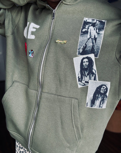 Bob Marley Reworked Zip-Up Hoodie — One-of-One