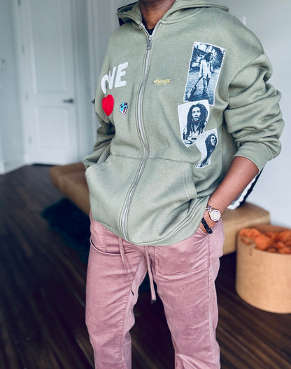 Bob Marley Reworked Zip-Up Hoodie — One-of-One