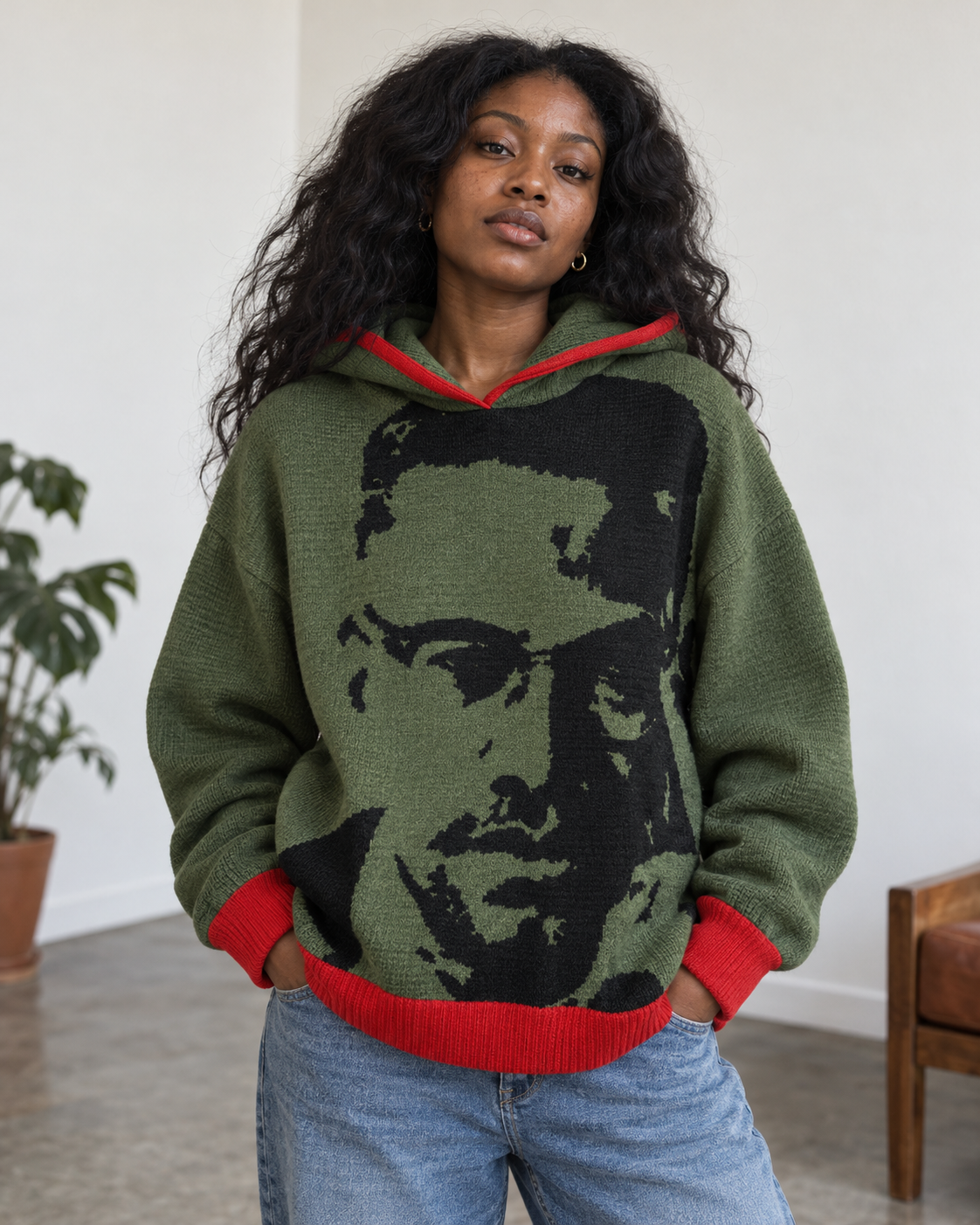 X Knitted Hoodie