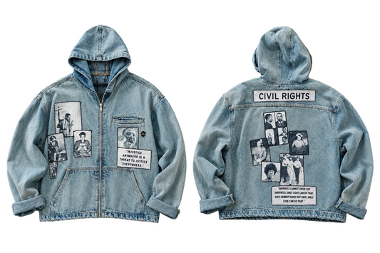 Civil Rights Jeans Hoodie Jacket (Size Large)